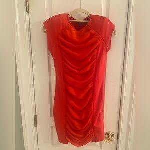 Ted Baker Hot Orange Dress. Worn once. Zipper at the collarbone. Like new.